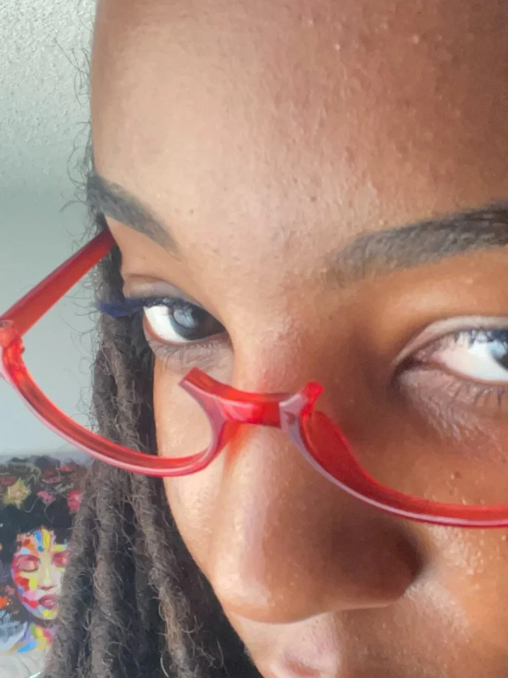 Anime Ultra-slim cherry red rectangle glasses